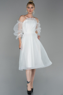 Миди Пригласительное Платье Белый ABK998