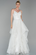 Длинное Вечернее Платье Белый ABU1738