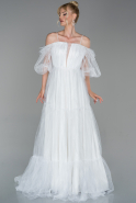 Длинное Вечернее Платье Белый ABU1743