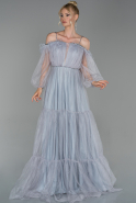 Длинное Вечернее Платье Серый ABU1743