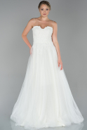 Длинное Вечернее Платье Белый ABU1753