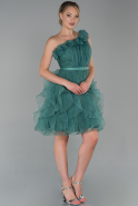 Короткое Вечернее Платье Бирюзовый ABK1011