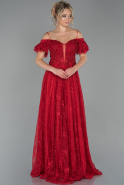 Длинное Вечернее Платье красный ABU1800