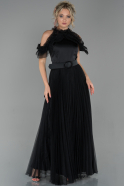 Длинное Вечернее Платье Черный ABU1788