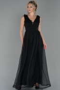 Длинное Помолвочное Платье Черный ABU1790