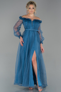Длинное Вечернее Платье Индиго ABU1791