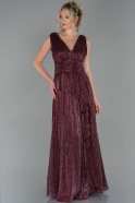 Длинное Вечернее Платье Бордовый ABU1792