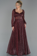 Длинное Вечернее Платье Бордовый ABU1793