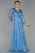 Длинное Вечернее Платье Из Кружева Индиго ABU1794