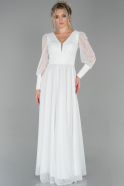 Длинное Вечернее Платье Белый ABU1796