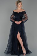 Длинное Вечернее Платье Темно-синий ABU1664
