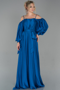 Длинное Атласное Платье Для Помолвки Ярко-синий ABU1656
