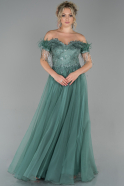 Длинное Вечернее Платье Бирюзовый ABU1669