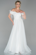 Длинное Вечернее Платье Белый ABU1669