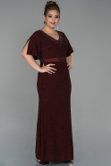 Длинное Свободное Вечернее Платье Бордовый ABU1806