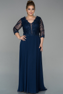 Большое Шифоновое Вечернее Платье Темно-синий ABU1809