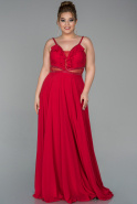 Длинное Шифоновое Вечернее Платье красный ABU1778