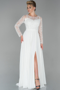 Длинное Помолвочное Платье Белый ABU1020