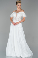 Длинное Вечернее Платье Белый ABU1822