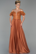 Длинное Вечернее Платье Оранжевый ABU1822