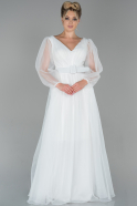 Длинное Вечернее Платье Белый ABU1823