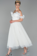 Миди Вечернее Платье Белый ABK1035