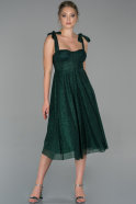 Миди Ночное Платье Изумрудно-зеленый ABK1046