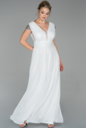 Длинное Вечернее Платье Белый ABU1825