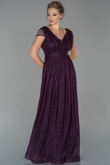 Длинное Вечернее Платье Сливовый ABU1825