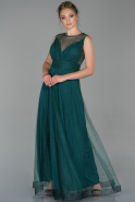 Длинное Выпускное Платье Изумрудно-зеленый ABU1826