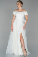 Длинное Вечернее Платье Белый ABU1814