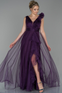 Длинное Вечернее Платье Тёмно-пурпурный ABU1815