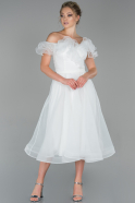 Миди Пригласительное Платье Белый ABK968