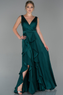 Длинное Вечернее Платье Изумрудно-зеленый ABU1828