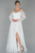 Длинное Вечернее Платье Белый ABU1831
