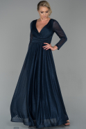 Длинное Помолвочное Платье Темно-синий ABU1833
