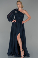 Длинное Помолвочное Платье Темно-синий ABU1398