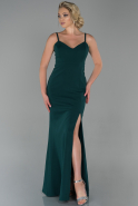 Длинное Вечернее Платье Изумрудно-зеленый ABU1805