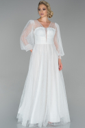 Длинное Вечернее Платье Белый ABU1841