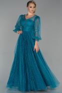 Длинное Вечернее Платье Бирюзовый ABU1841