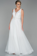 Длинное Вечернее Платье Белый ABU1842