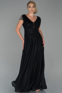 Длинное Вечернее Платье Черный ABU1825