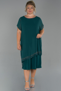 Большое Короткое Шифоновое Платье зелёный ABK1071
