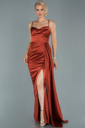 Длинное Атласное Платье Для Помолвки красный ABU1850