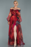 Длинное Вечернее Платье красный ABU1665