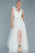 Длинное Вечернее Платье Белый ABU1855