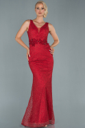 Длинное Вечернее Платье Русалка красный ABU1857