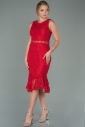 Миди Кружевное Ночное Платье красный ABK1036
