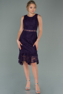 Миди Кружевное Ночное Платье Тёмно-пурпурный ABK1036