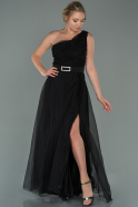 Длинное Вечернее Платье Черный ABU1865